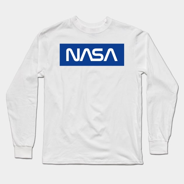 NASA Box Logo - Blue 2 Long Sleeve T-Shirt by GreazyL